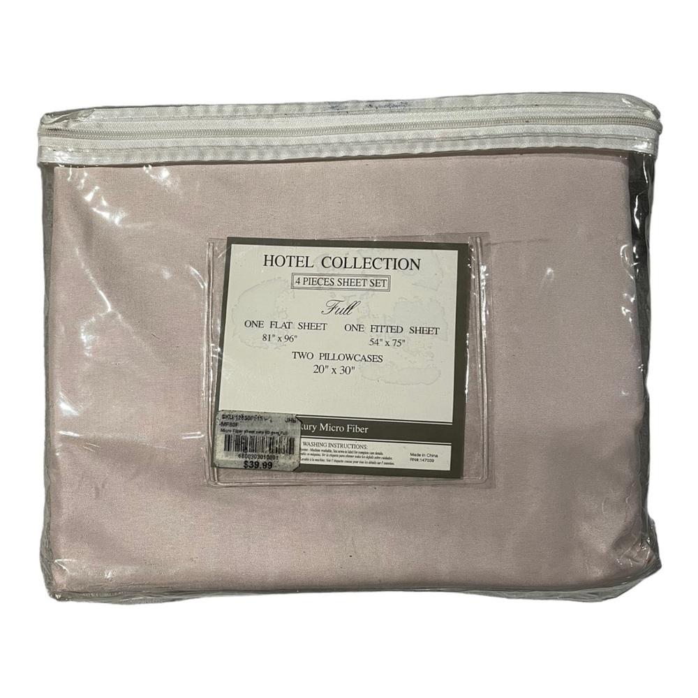 Hotel Collection 4 Piece Sheet Set Full- Flat sheet- fitted sheet 2 pillowcases